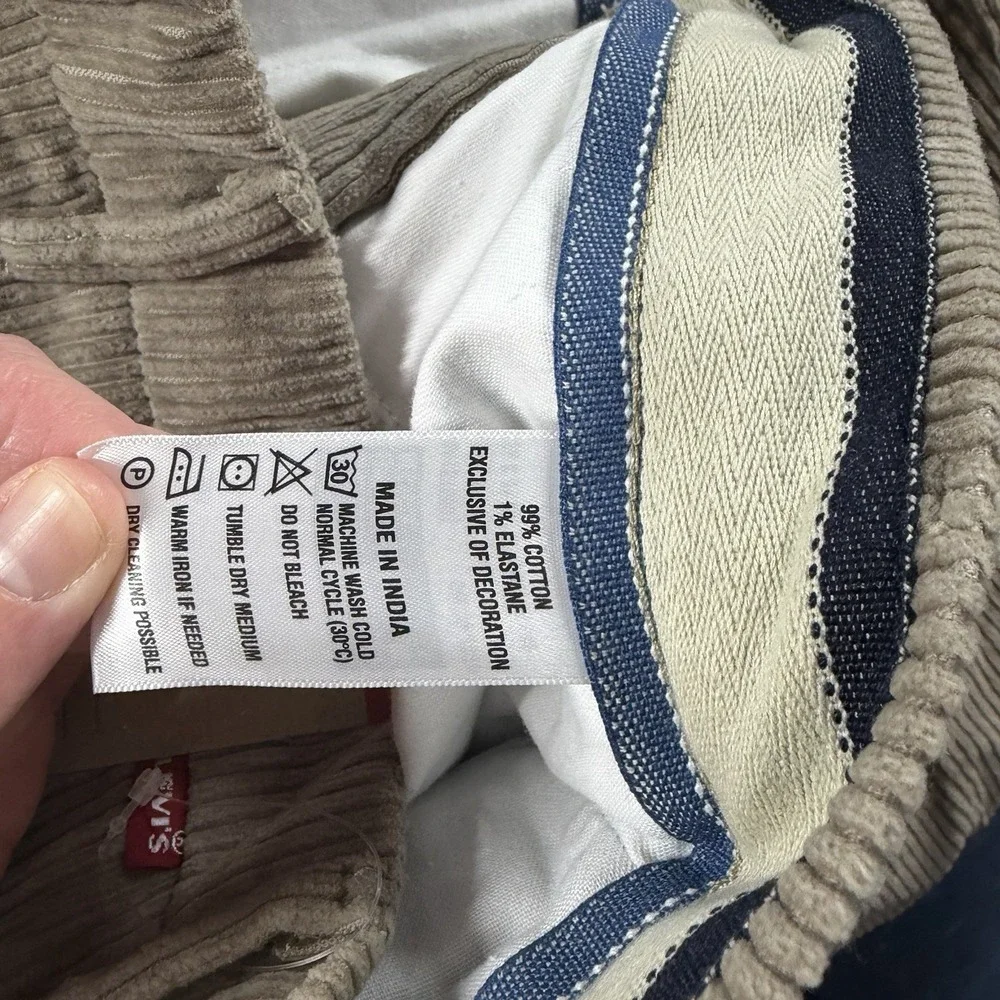 Levi's XX Chino Corduroy Pants Authentic Straight 36x31 Tan Brown NWT